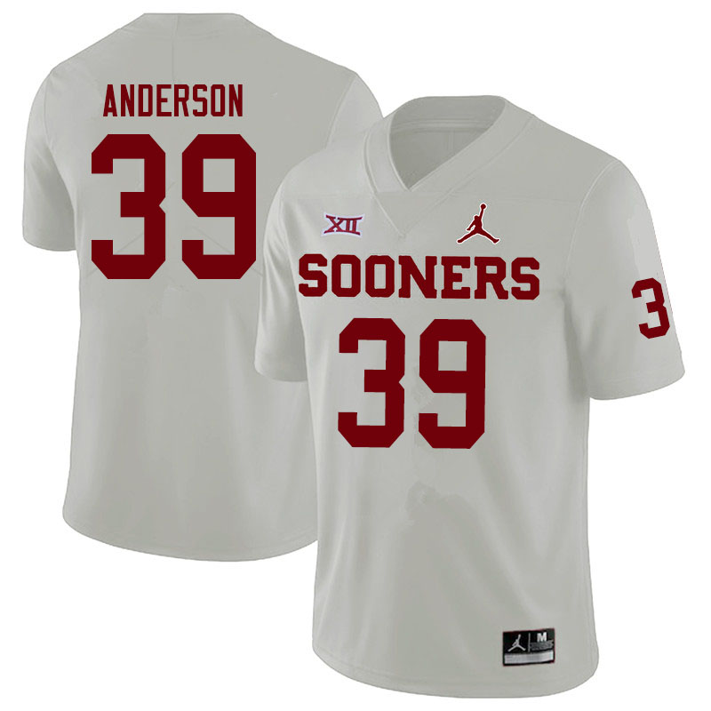 Men #39 Michael Anderson Oklahoma Sooners Jordan Brand College Football Jerseys Sale-White - Click Image to Close
